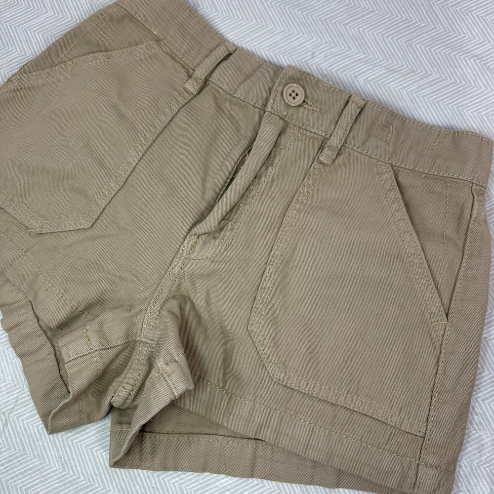 Pacsun Shorts Women's 25 Mid Rise Cargo Shorts Flap Pockets Tan